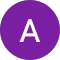 A purple circle with a white letter on it